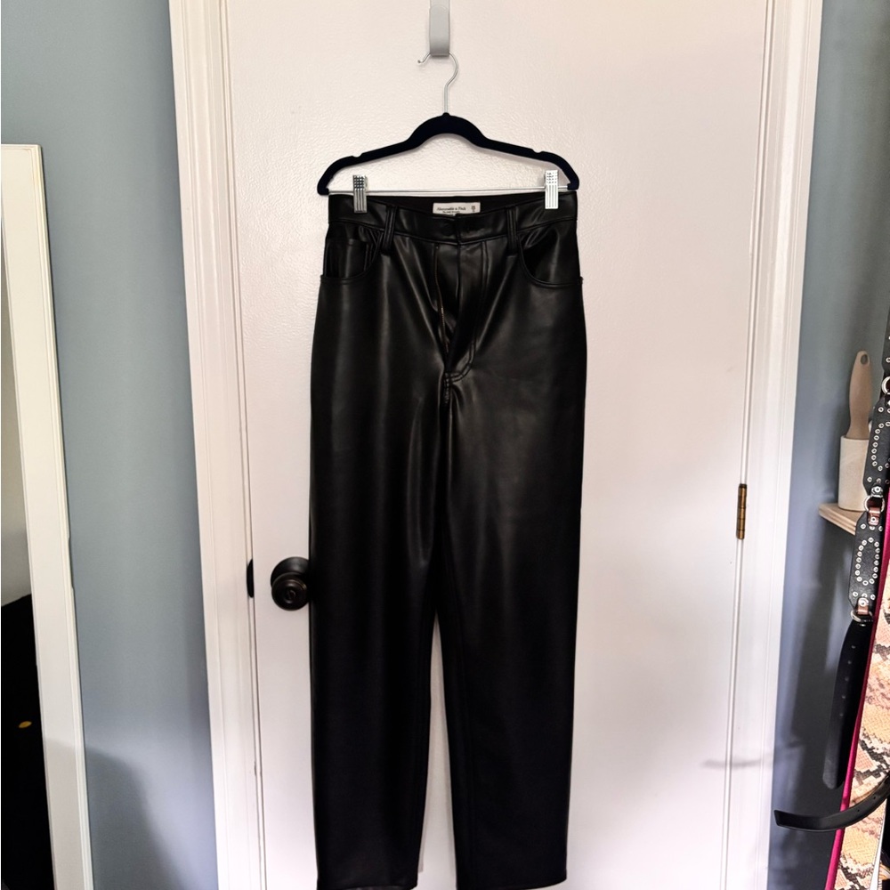 Abercrombie & Fitch Black Faux Leather Pants